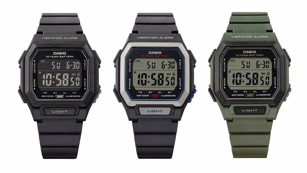 Casio выпустила три модели цифровых часов W738H с вибросигналом