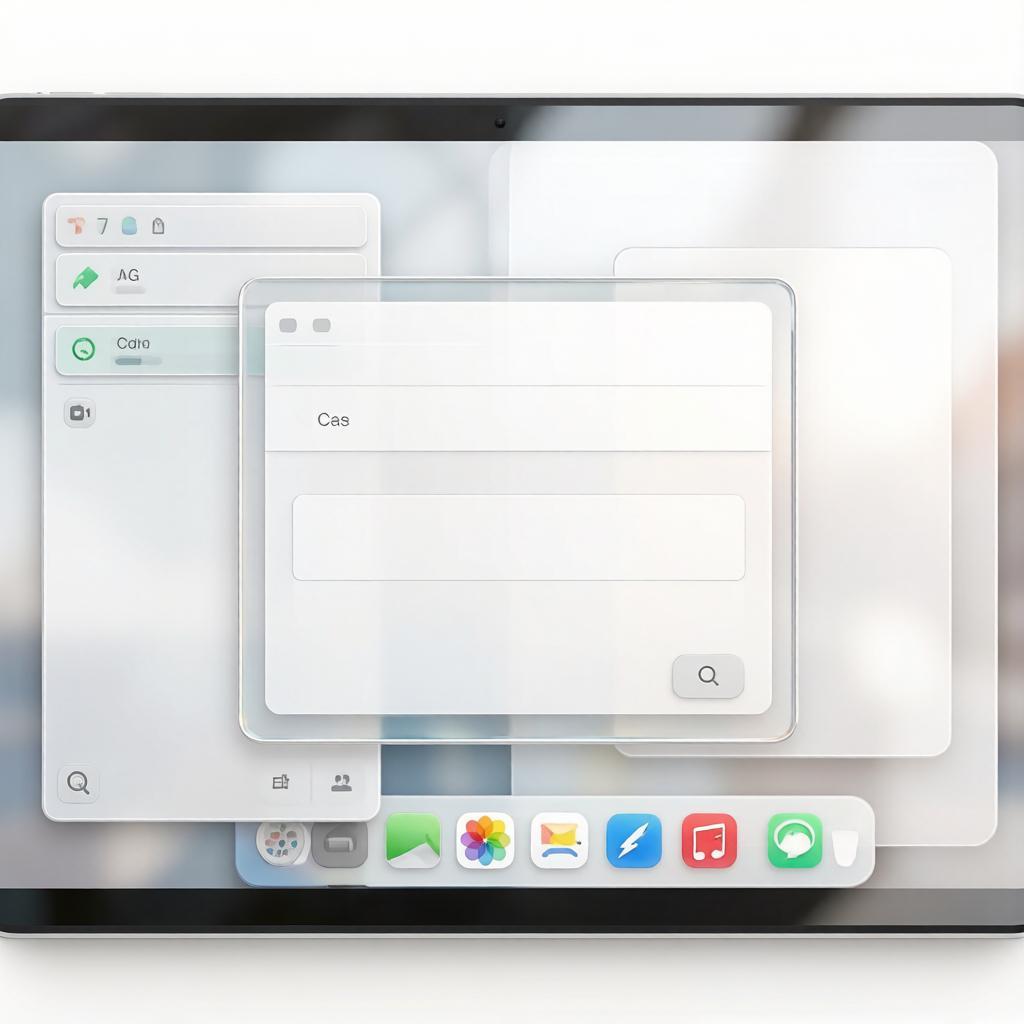 Пример стеклянного интерфейса в macOS с прозрачными панелями и эффектом размытия