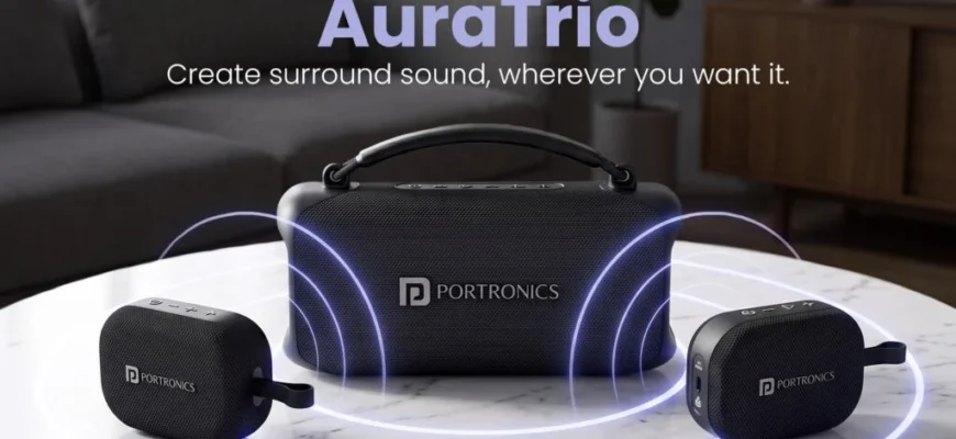 Portronics AuraTrio: модульная Bluetooth-колонка